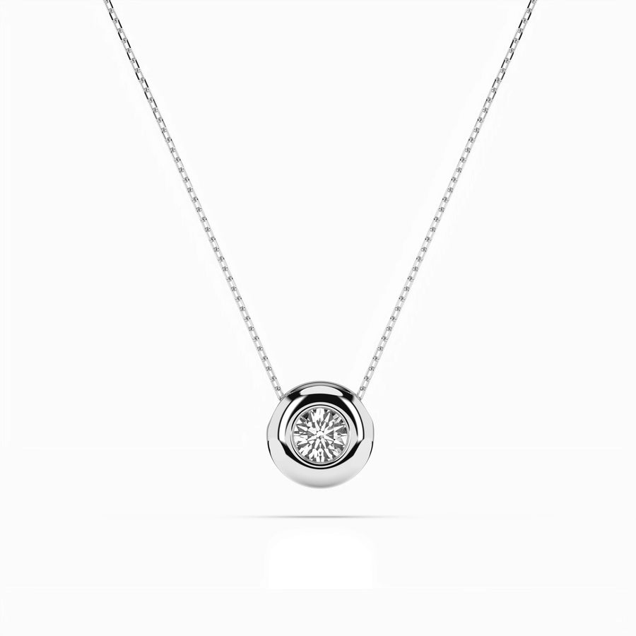 Diamond Pendant Necklace Round 0.25ct by Qutahia Jewellery
