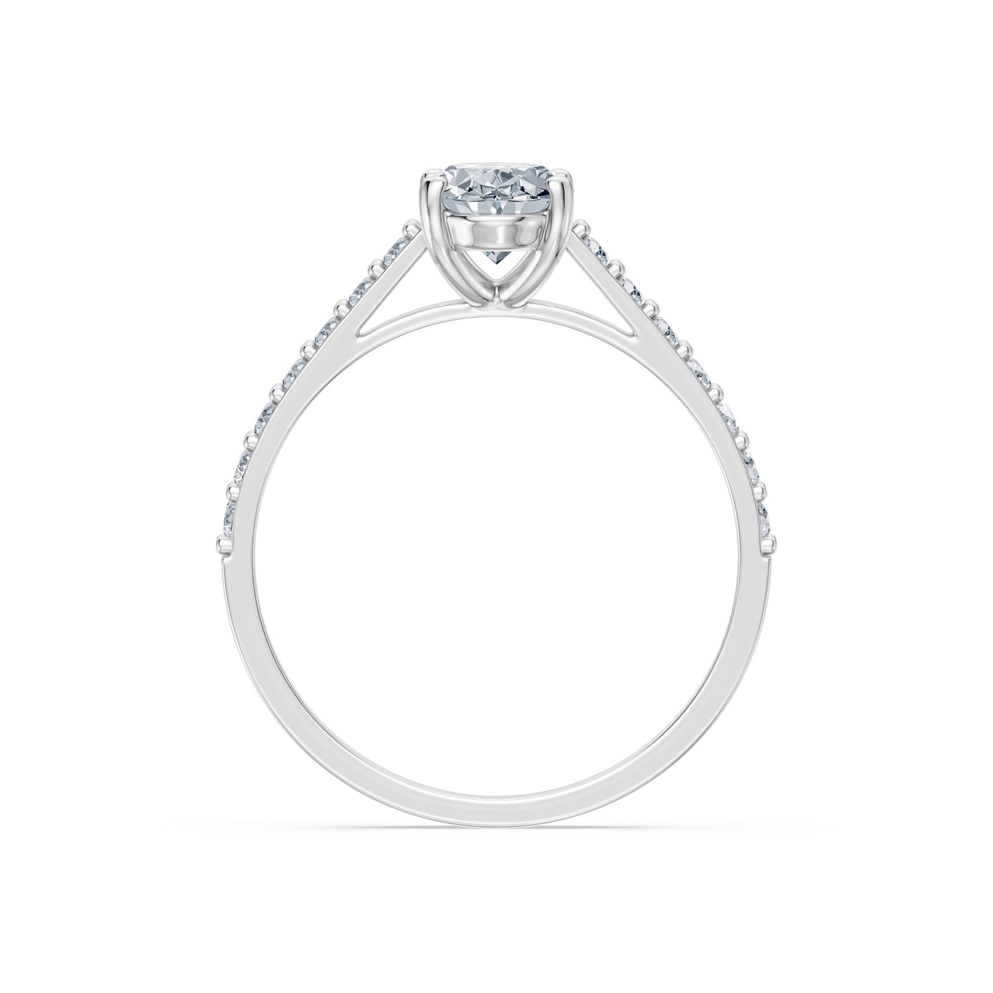 Oval Lab Grown Diamond Slim Pave Eternity Ring 1.0ct by Qutahia Jewellery