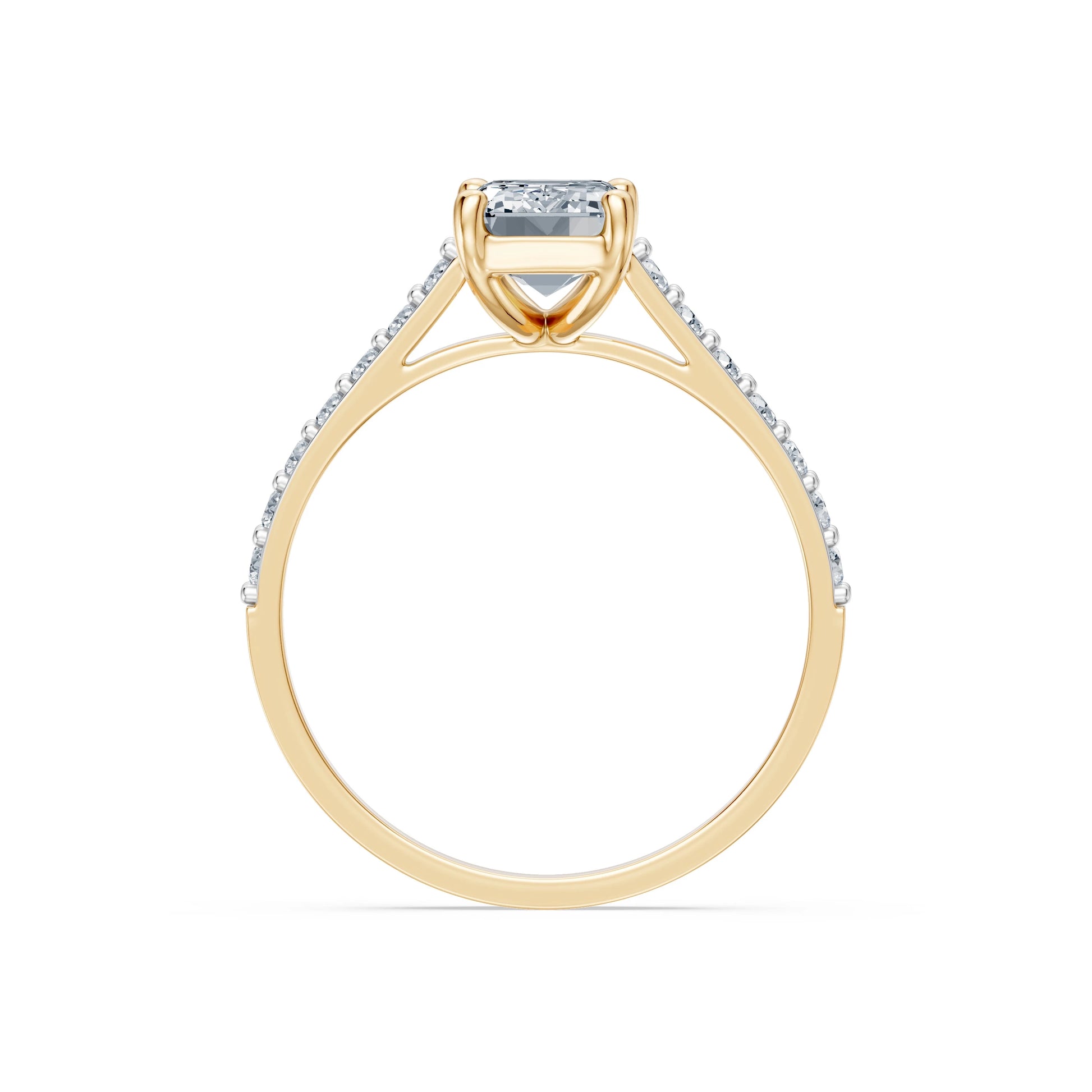 Emerald Lab Grown Diamond Slim Pave Eternity Ring 1.5ct by Qutahia Jewellery
