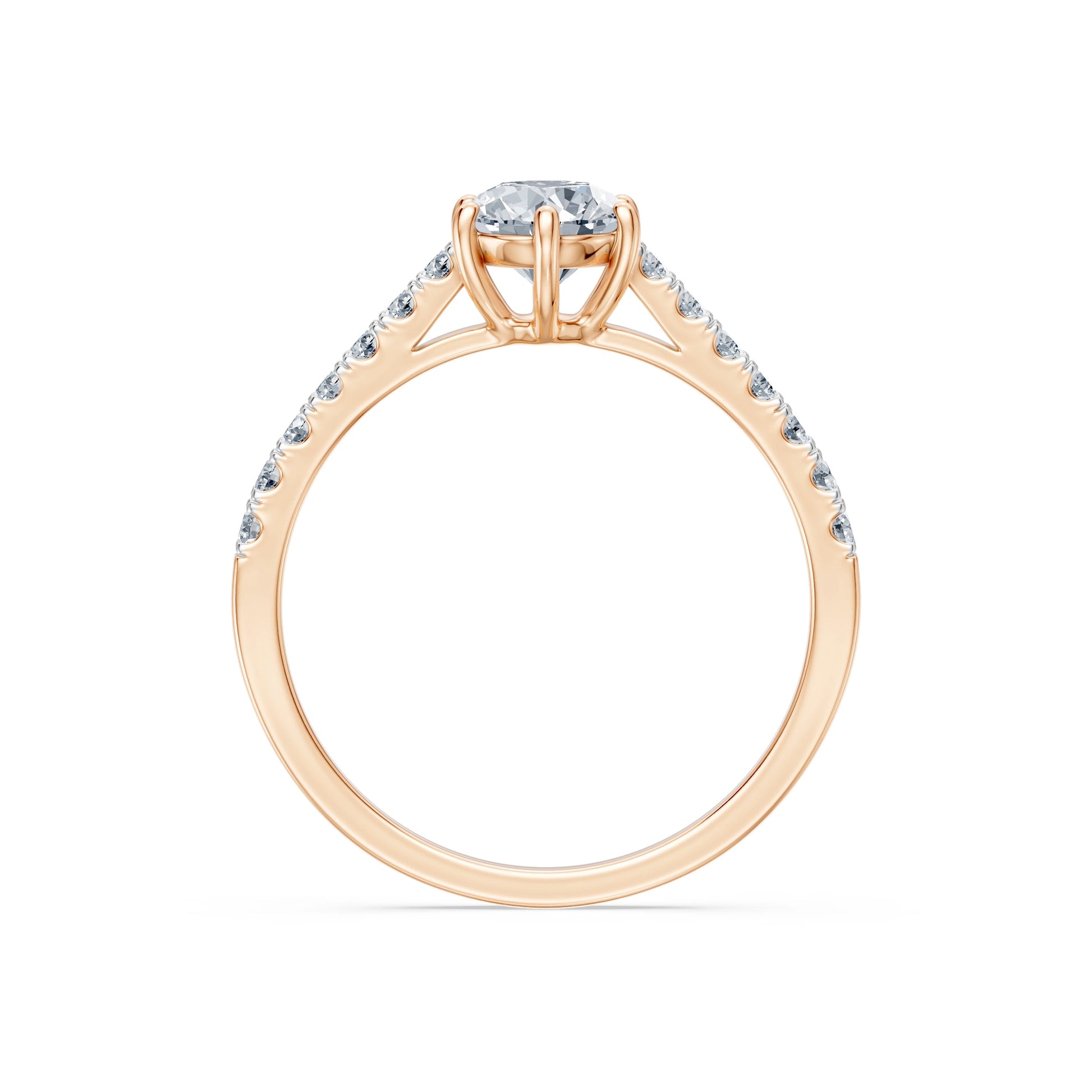 Round Brilliant Diamond Pave Eternity Ring 0.7ct by Qutahia Jewellery