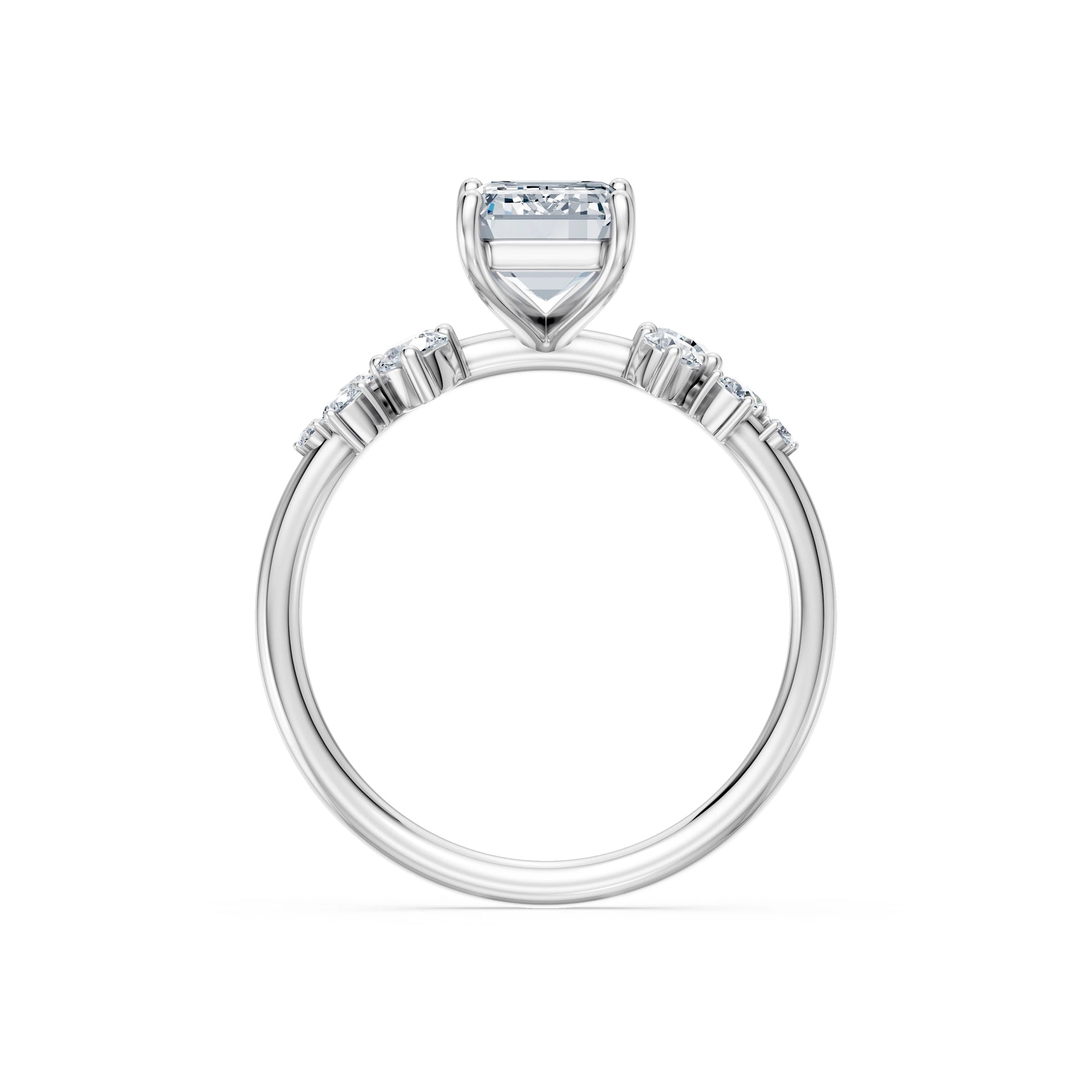Emerald Lab Grown Diamond Classic Pave Eternity Ring 2.0ct by Qutahia Jewellery