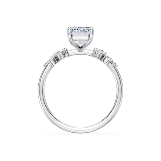 Emerald Lab Grown Diamond Classic Pave Eternity Ring 2.0ct by Qutahia Jewellery