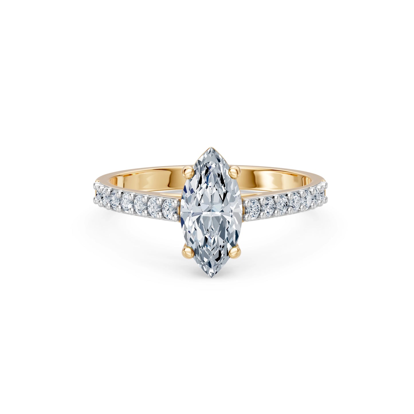 Marquise Lab Grown Diamond Slim Pave Eternity Ring 1.0ct by Qutahia Jewellery