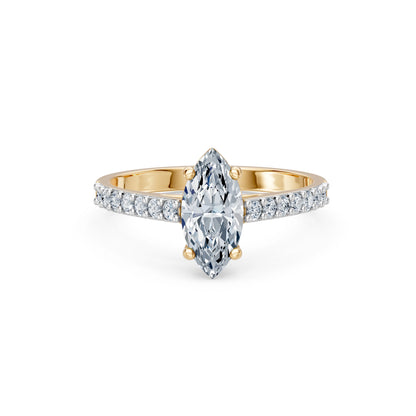 Marquise Lab Grown Diamond Slim Pave Eternity Ring 1.0ct by Qutahia Jewellery
