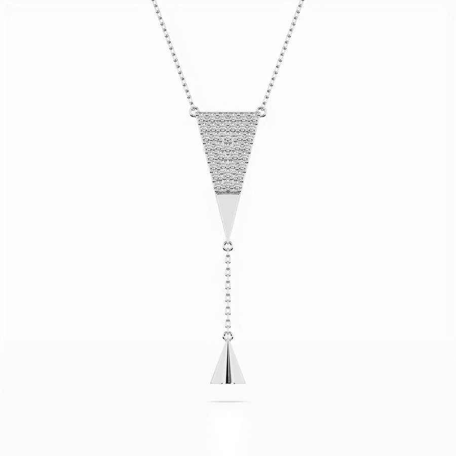 Delicate Diamond Necklace Round 0.22ct by Qutahia Jewellery