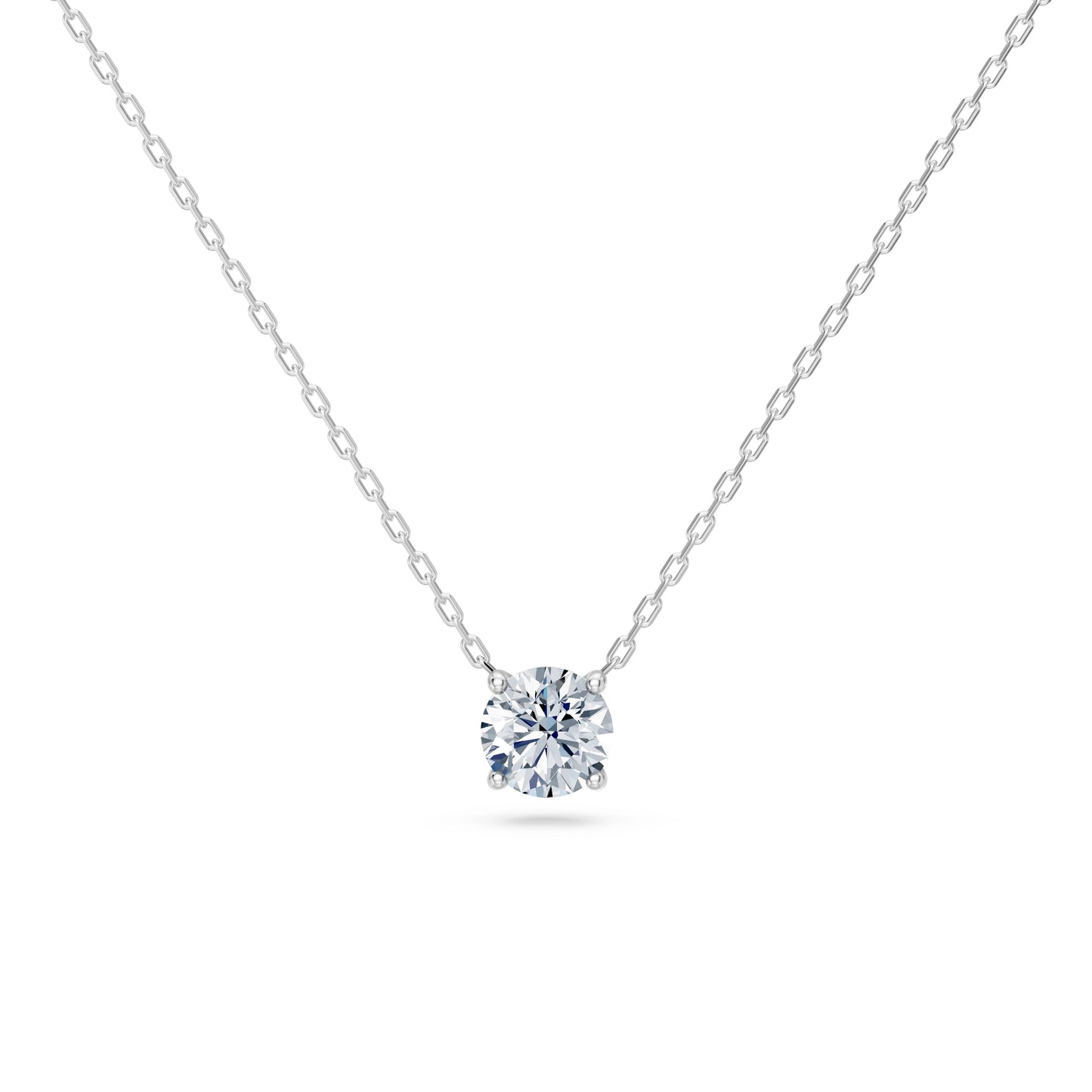 Round Brilliant Diamond Fine Solitaire Necklace 0.7ct by Qutahia Jewellery