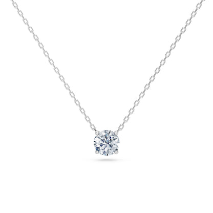Round Brilliant Diamond Fine Solitaire Necklace 0.7ct by Qutahia Jewellery