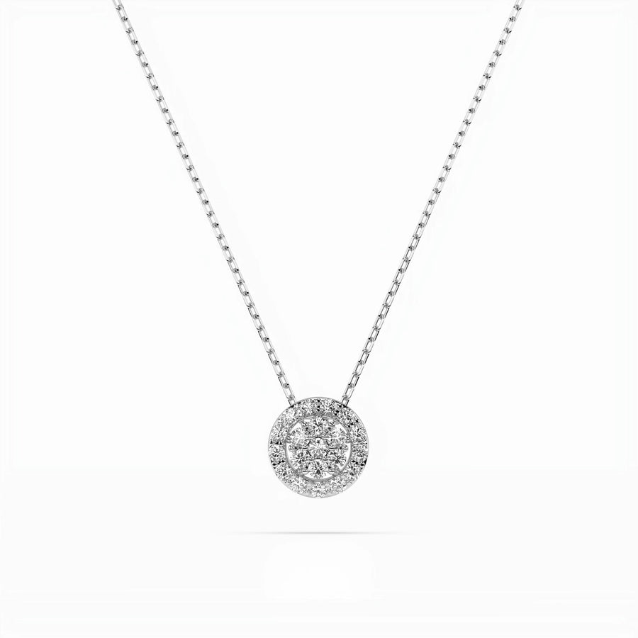 Illusion Diamond Necklace Round 0.08ct by Qutahia Jewellery