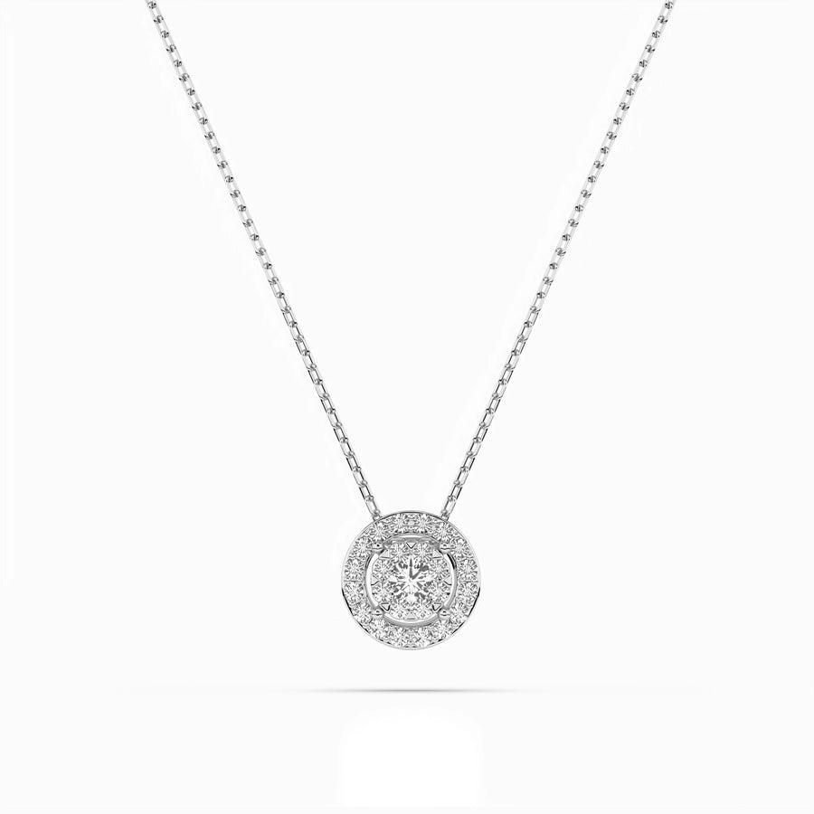 Illusion Diamond Necklace Round 0.1ct by Qutahia Jewellery