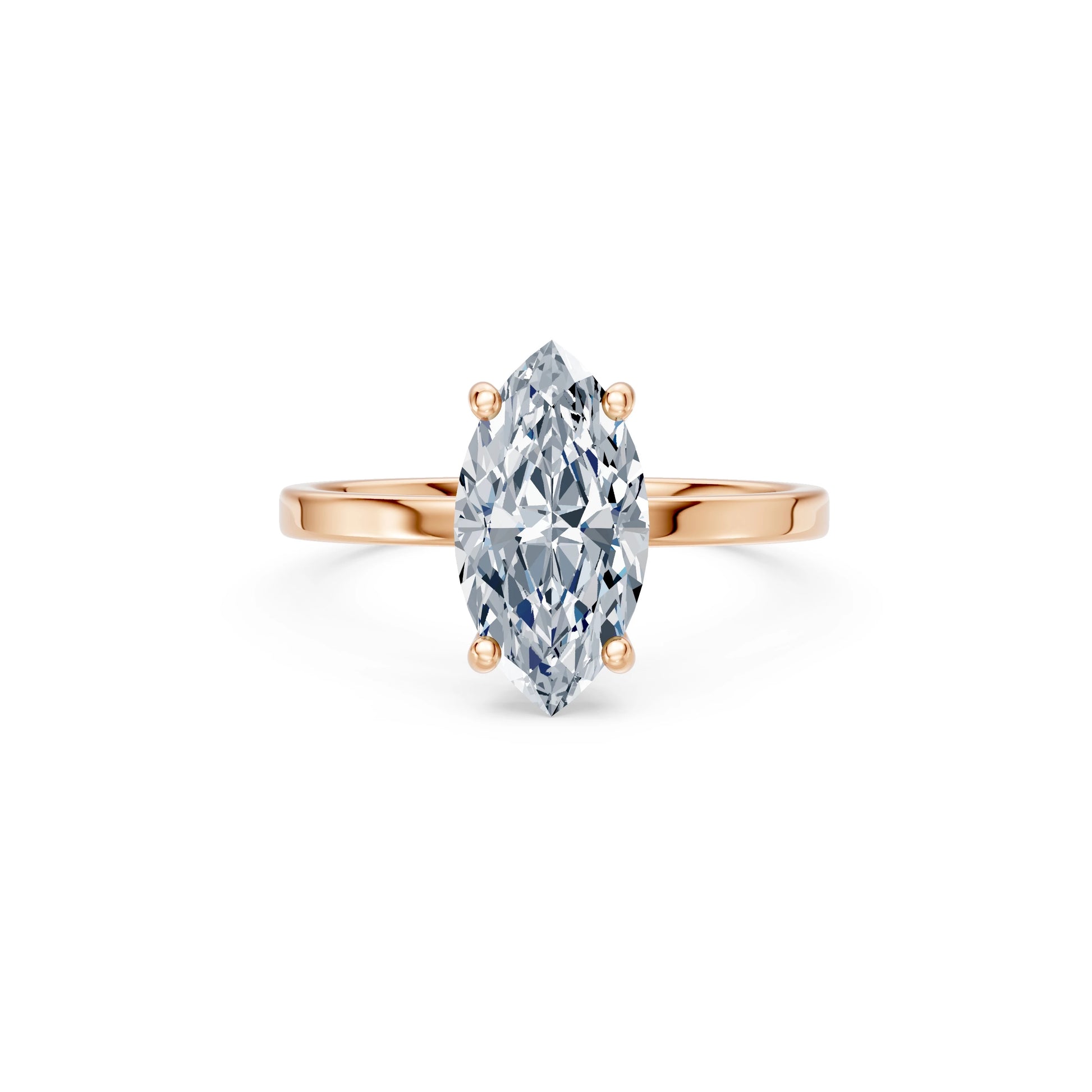 Marquise Lab Grown Diamond Solitaire Engagement Ring 2.0ct by Qutahia Jewellery