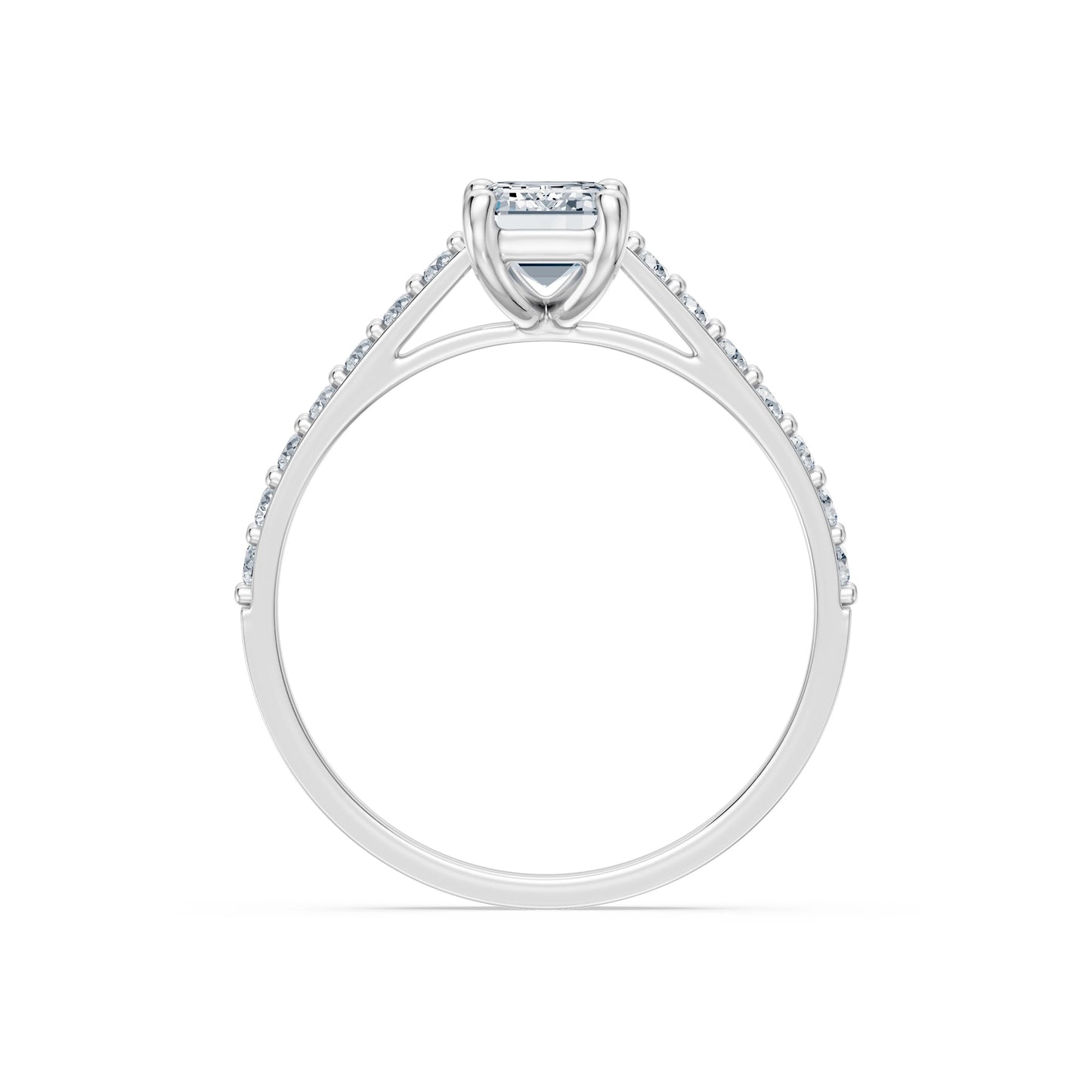 Emerald Lab Grown Diamond Slim Pave Eternity Ring 1.0ct by Qutahia Jewellery