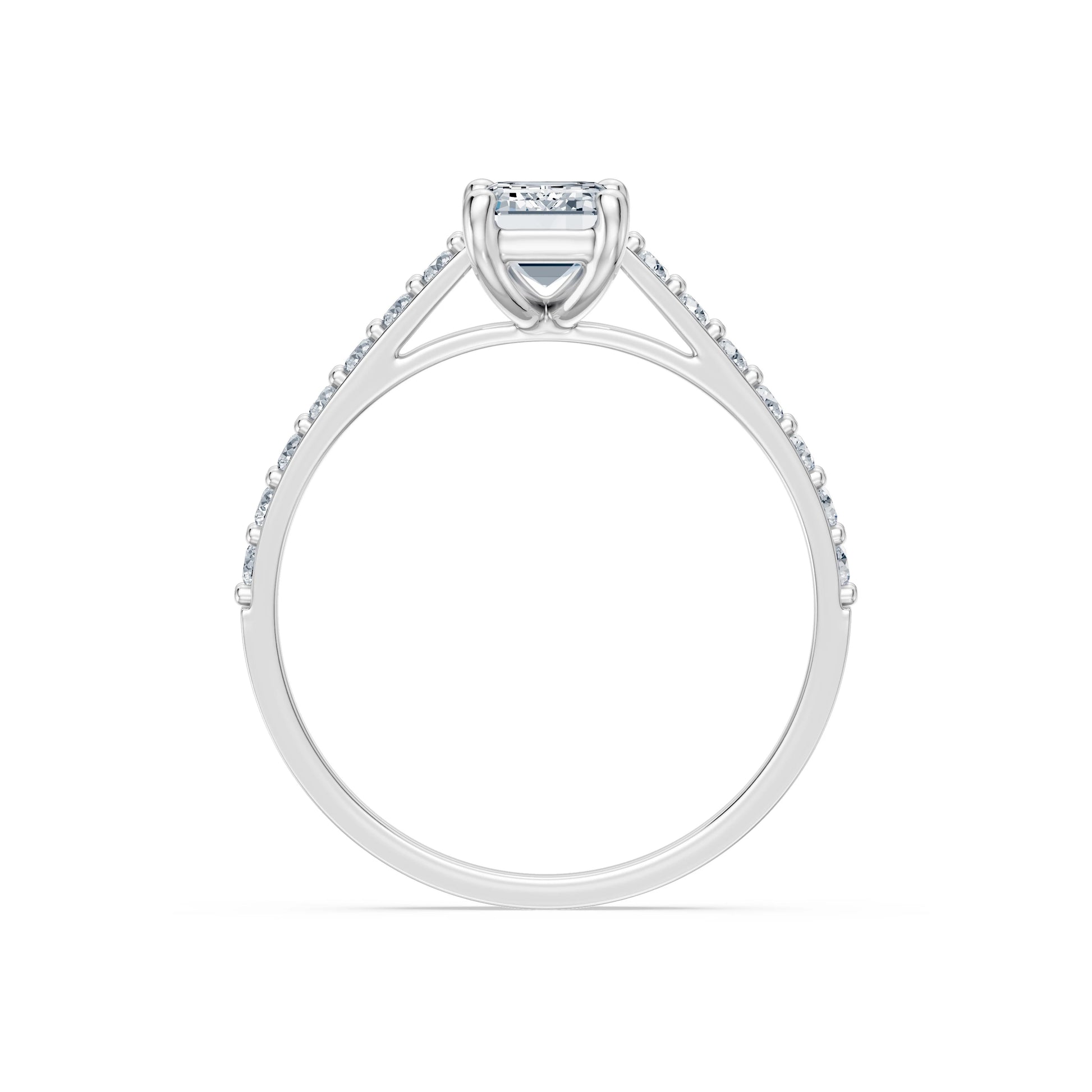 Emerald Lab Grown Diamond Slim Pave Eternity Ring 1.0ct by Qutahia Jewellery