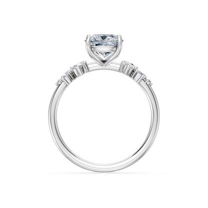 Cushion Lab Grown Diamond Classic Pave Eternity Ring 2.0ct by Qutahia Jewellery