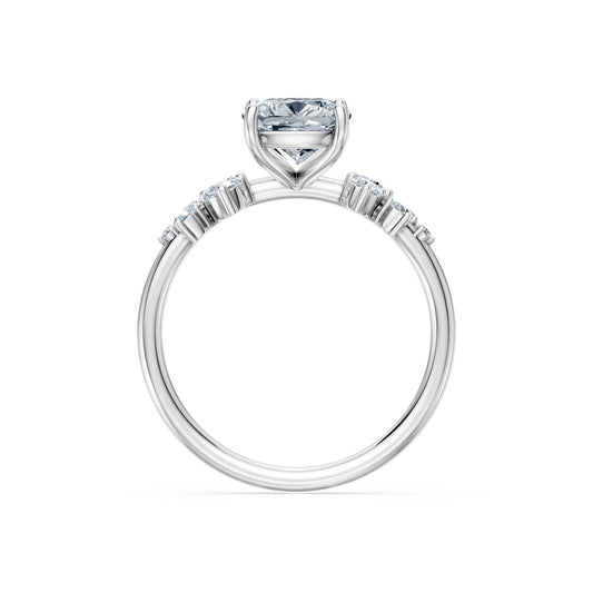 Cushion Lab Grown Diamond Classic Pave Eternity Ring 2.0ct by Qutahia Jewellery