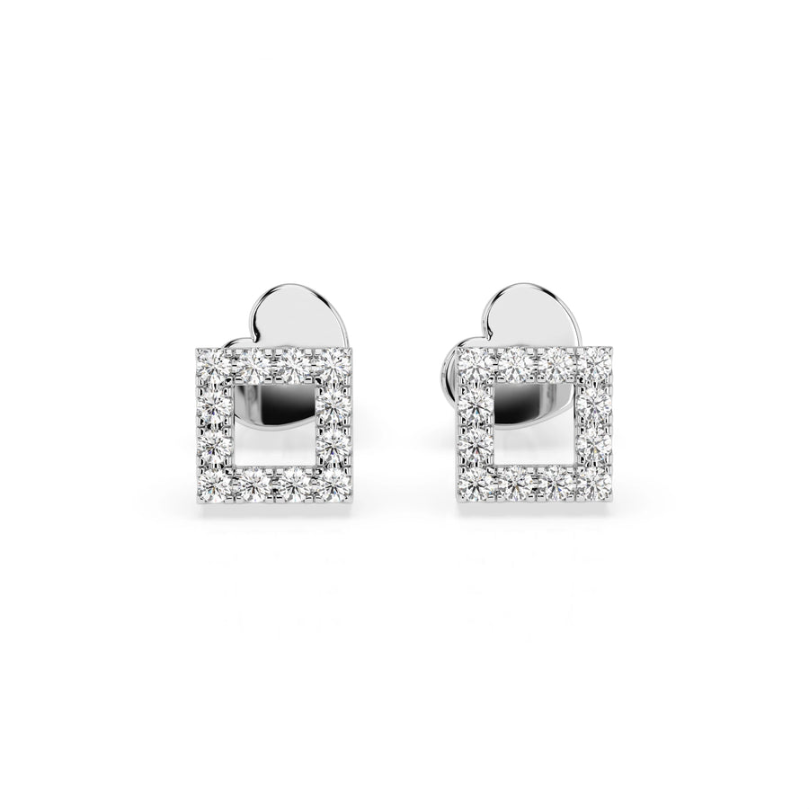 Small Diamond Earrings Round 0.14ct by Qutahia Jewellery