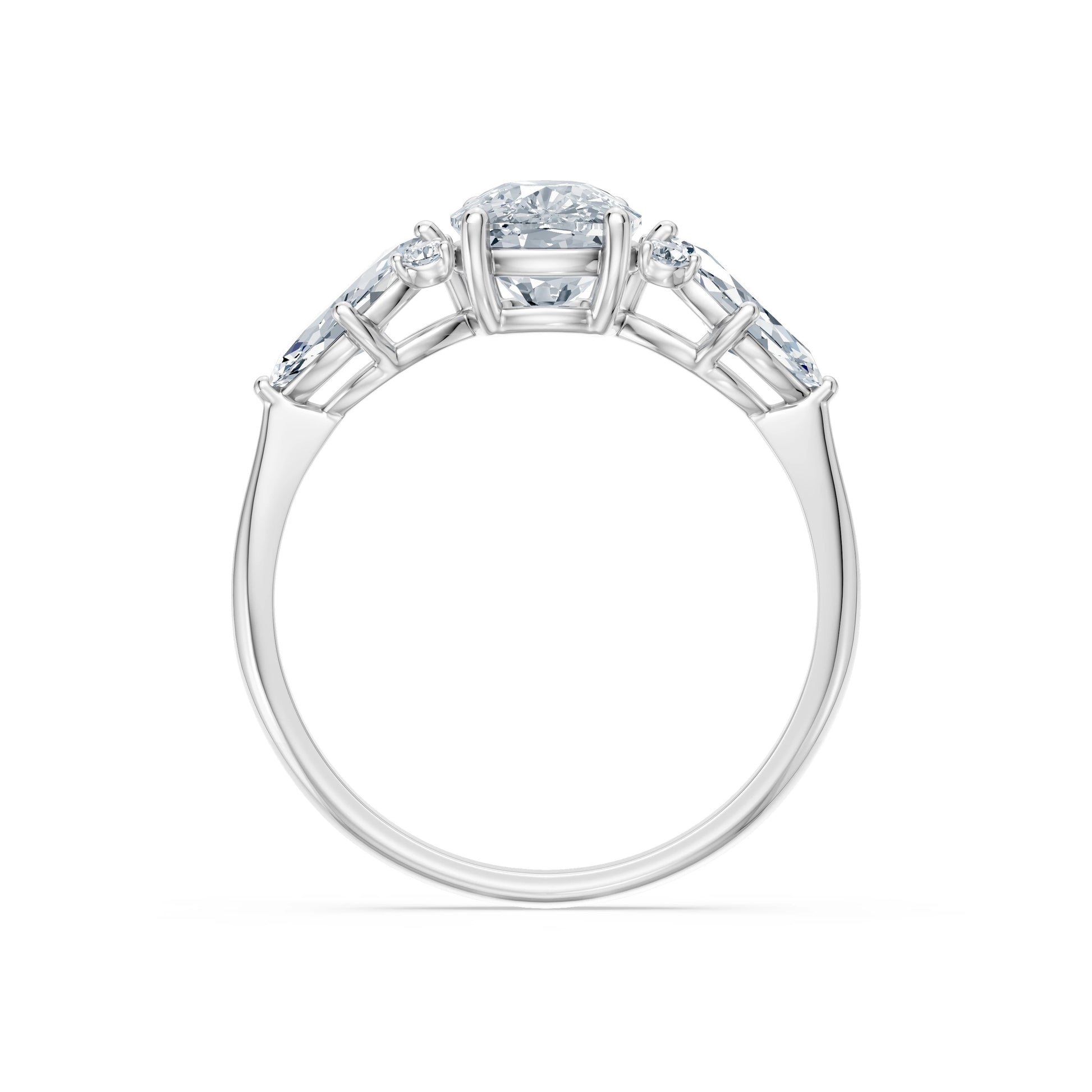 Cushion Lab Grown Diamond Side Stone Eternity Ring 1.5ct by Qutahia Jewellery