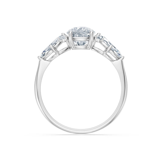 Cushion Lab Grown Diamond Side Stone Eternity Ring 1.5ct by Qutahia Jewellery