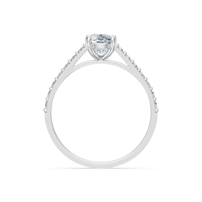 Cushion Lab Grown Diamond Slim Pave Eternity Ring 1.0ct by Qutahia Jewellery