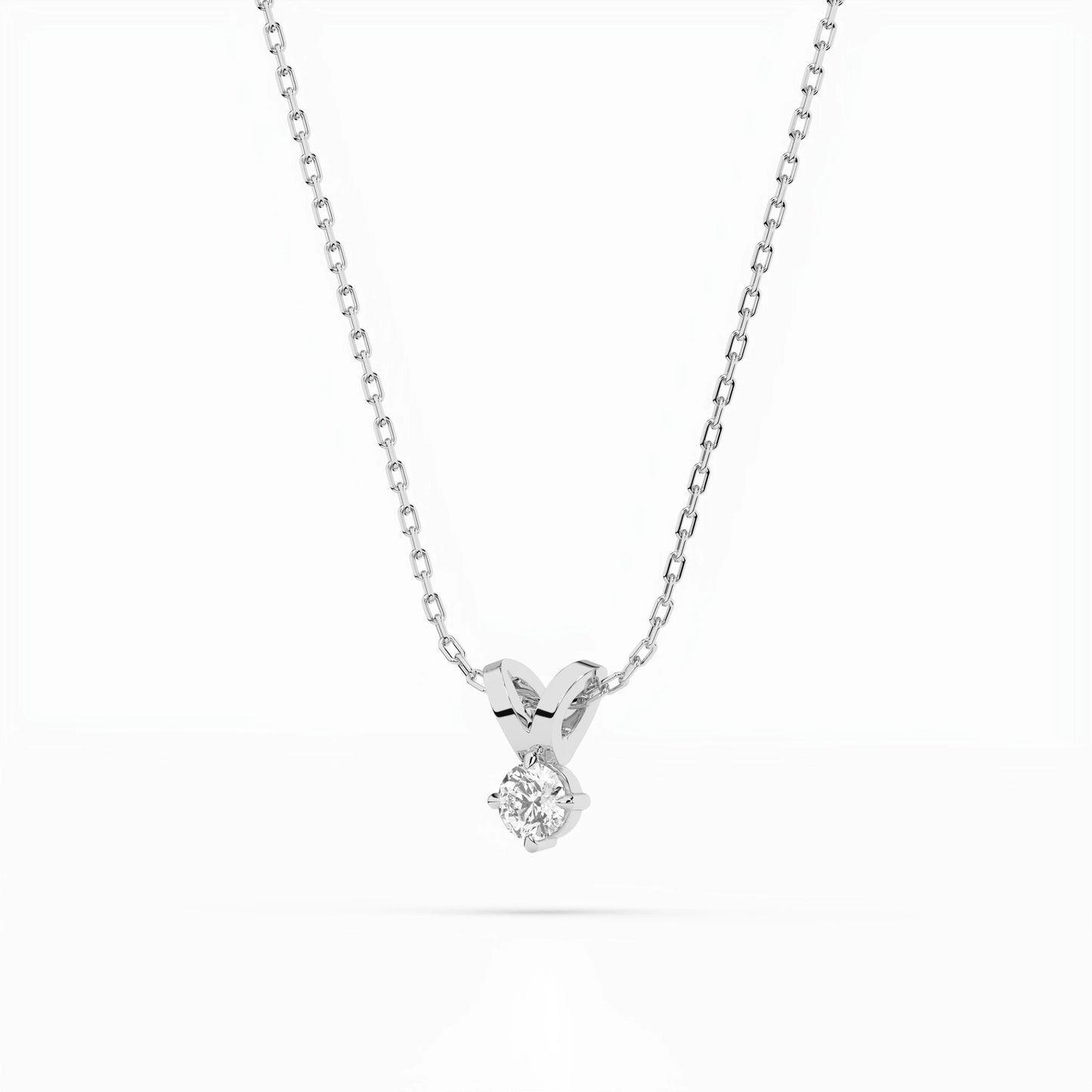 Solitaire Necklace (Round), 0.1 ct — 104-10037(3.0)