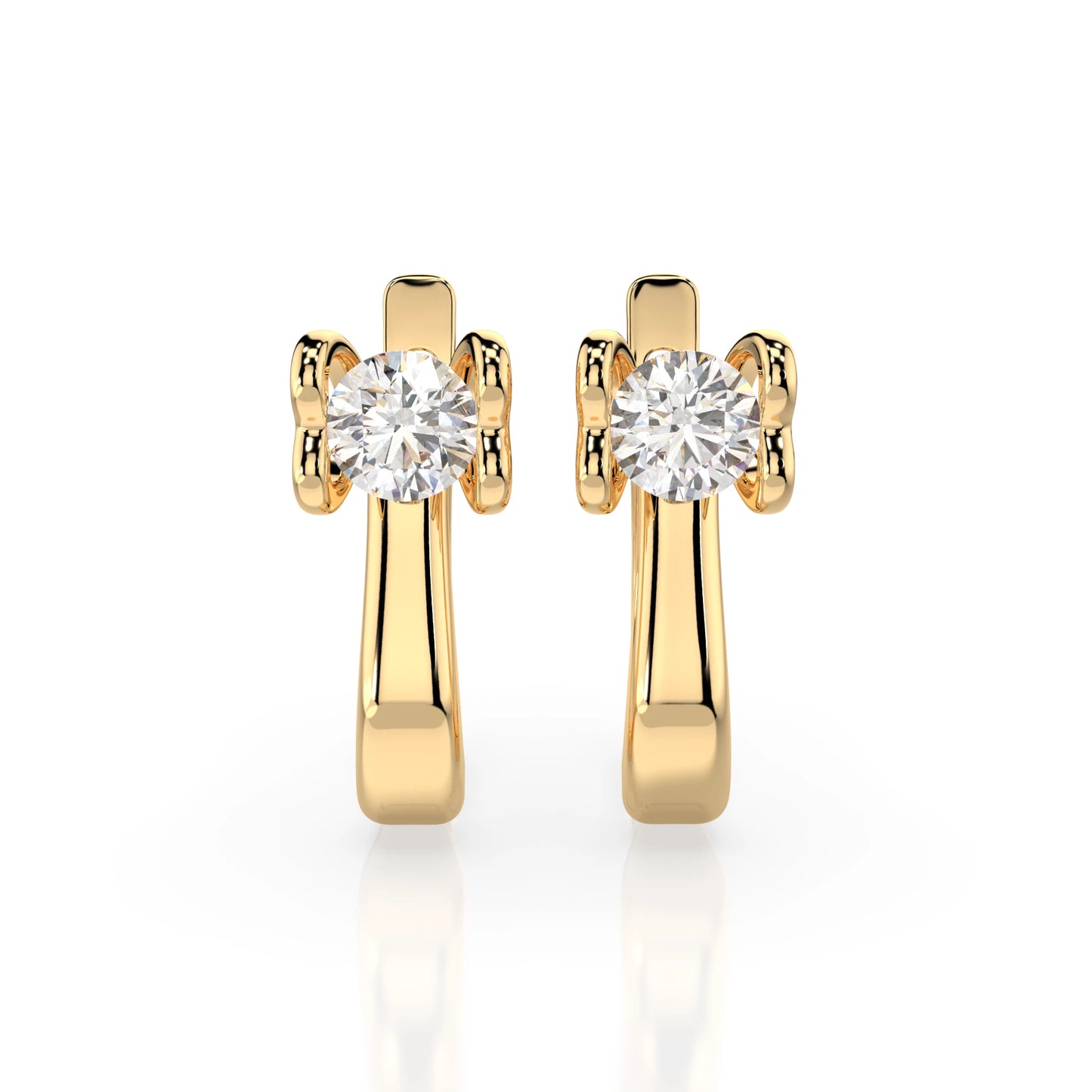 Solitaire English Lock Earring (Round), 0.5 ct — 102-10013(4.0)