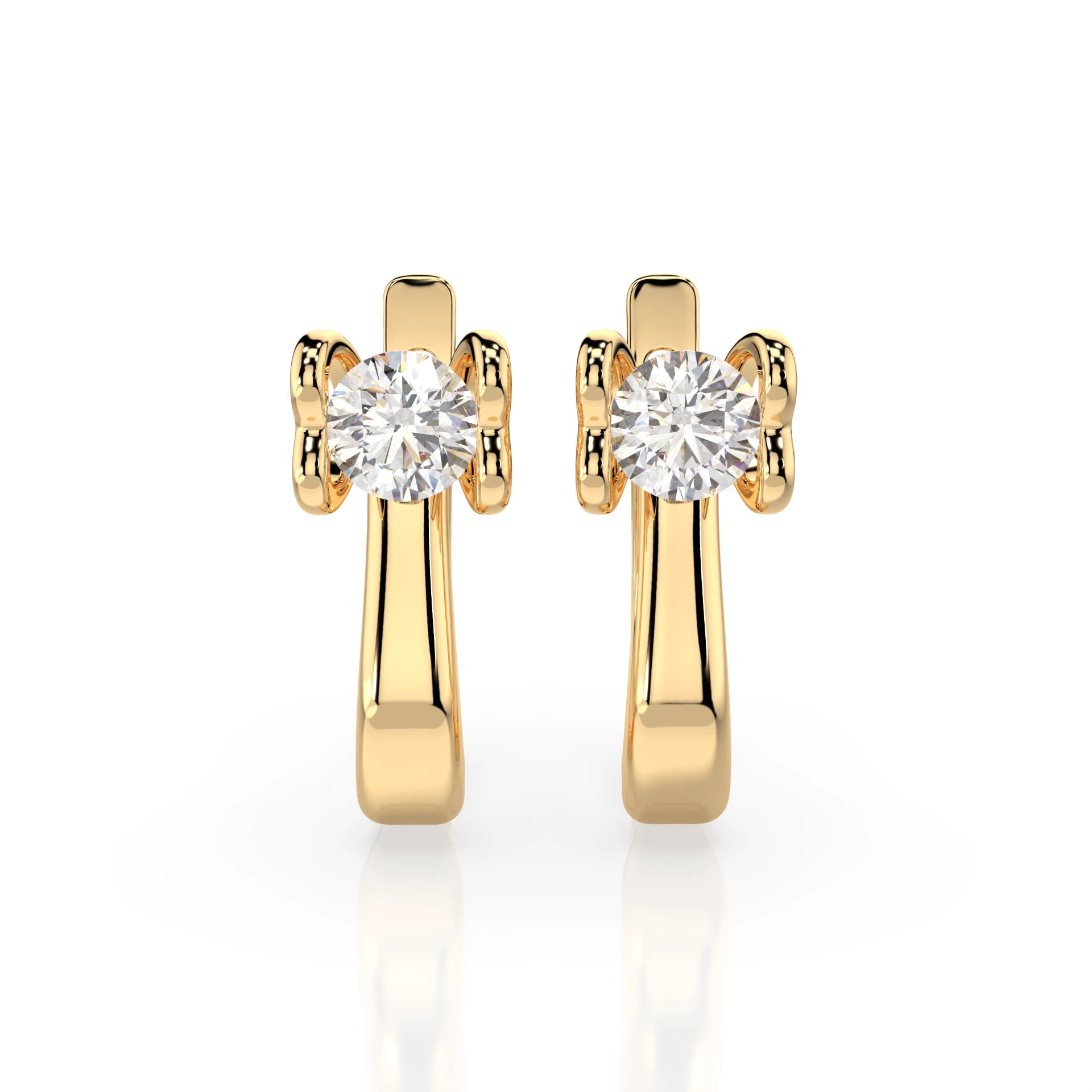 Solitaire English Lock Earring (Round), 0.5 ct — 102-10013(4.0)