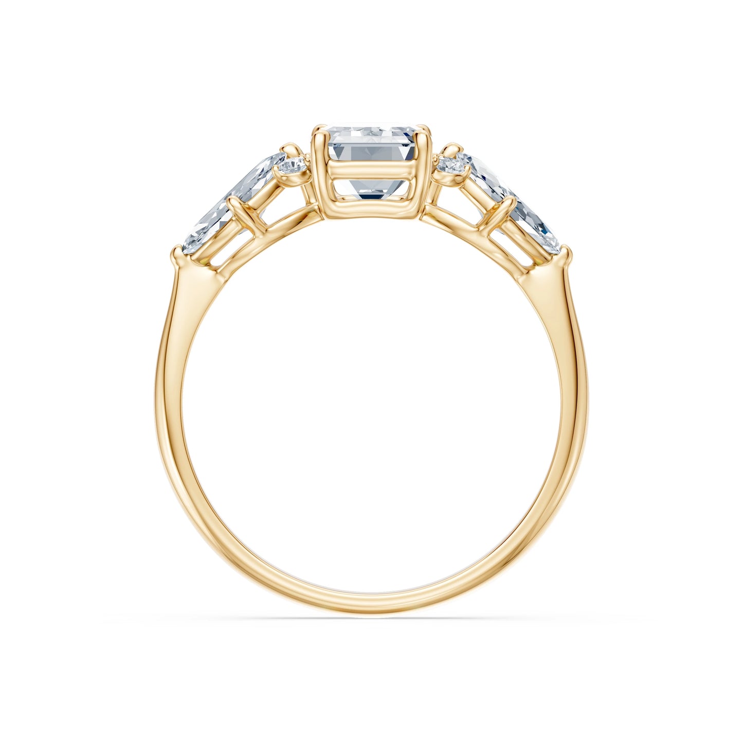 Emerald Lab Grown Diamond Side Stone Eternity Ring 1.5ct by Qutahia Jewellery