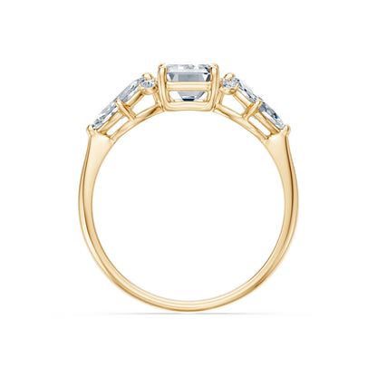 Emerald Lab Grown Diamond Side Stone Eternity Ring 1.5ct by Qutahia Jewellery