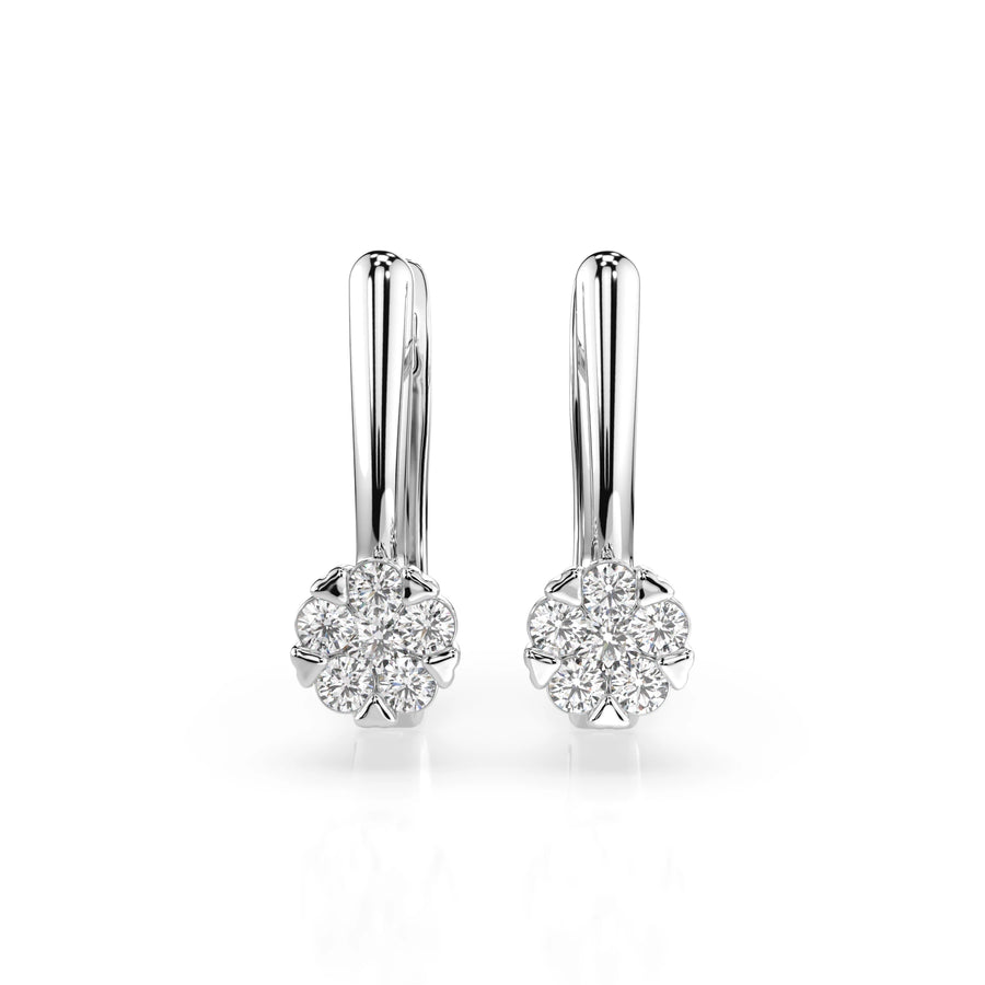 Illusion Diamond Earrings Round 0.06ct by Qutahia Jewellery