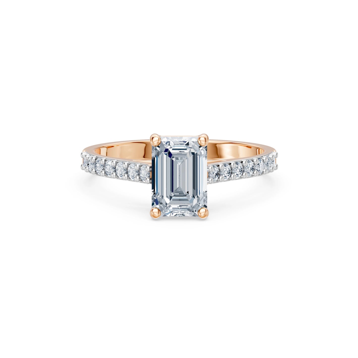 Emerald Lab Grown Diamond Slim Pave Eternity Ring 1.5ct by Qutahia Jewellery