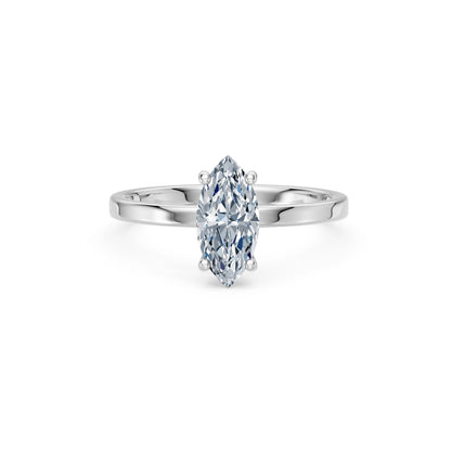 Marquise Lab Grown Diamond Solitaire Engagement Ring 1.0ct by Qutahia Jewellery