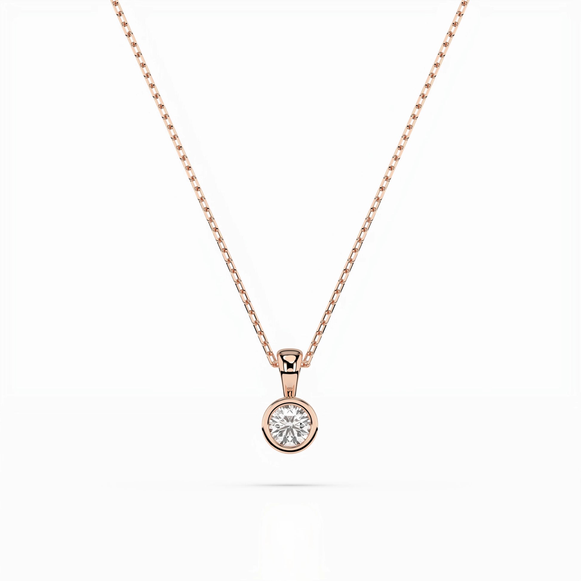 Solitaire Necklace (Round), 0.1 ct — 104-10010(3.0)