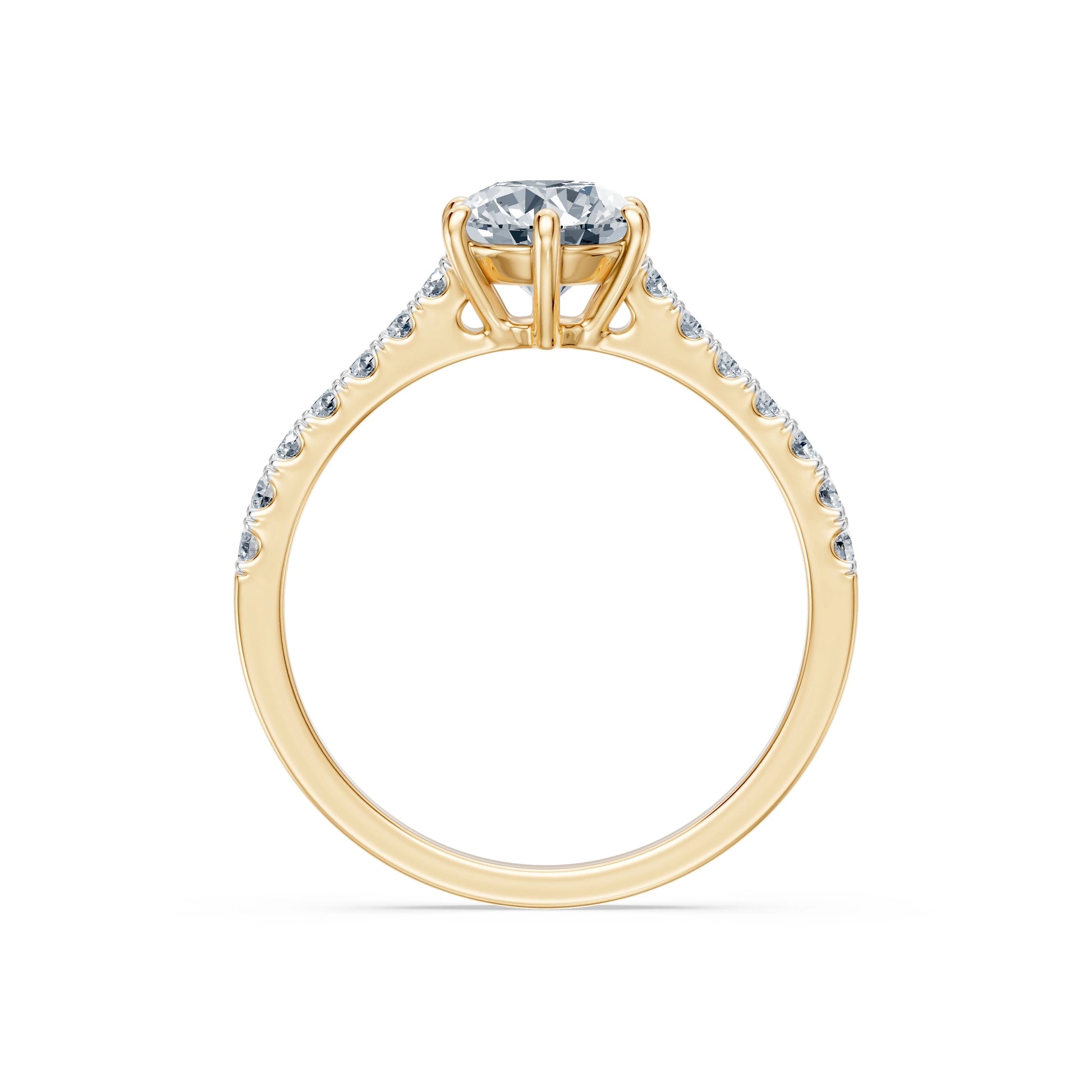 Round Brilliant Diamond Pave Eternity Ring 1.0ct by Qutahia Jewellery