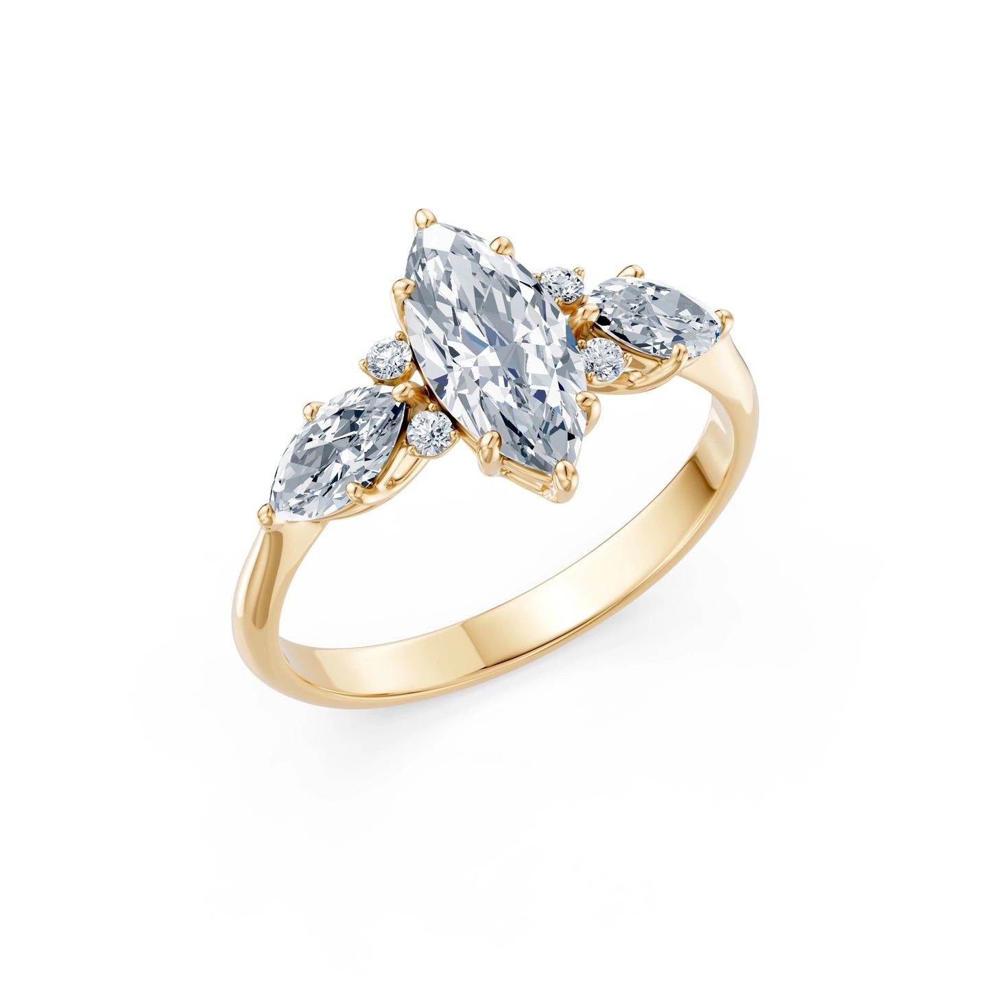 Marquise Lab Grown Diamond Side Stone Eternity Ring 1.0ct by Qutahia Jewellery