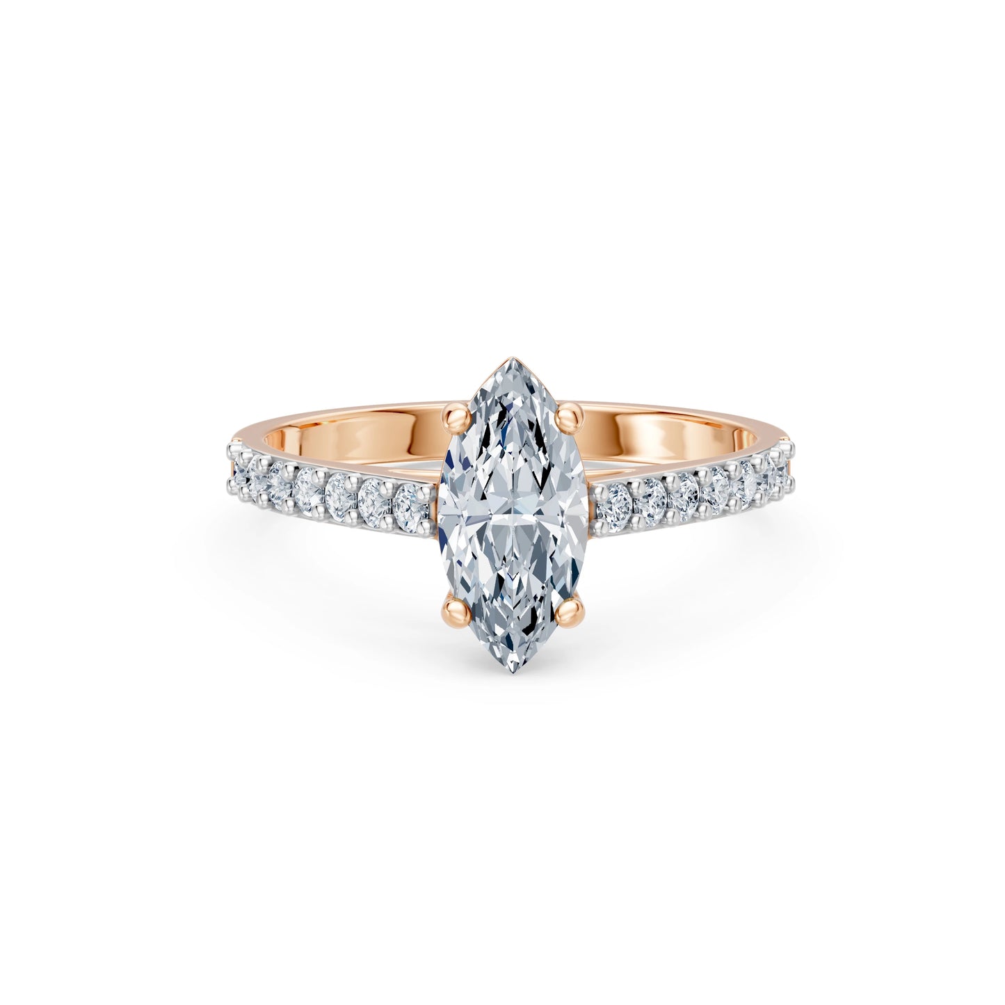 Marquise Lab Grown Diamond Slim Pave Eternity Ring 1.0ct by Qutahia Jewellery