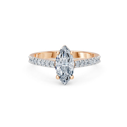Marquise Lab Grown Diamond Slim Pave Eternity Ring 1.0ct by Qutahia Jewellery