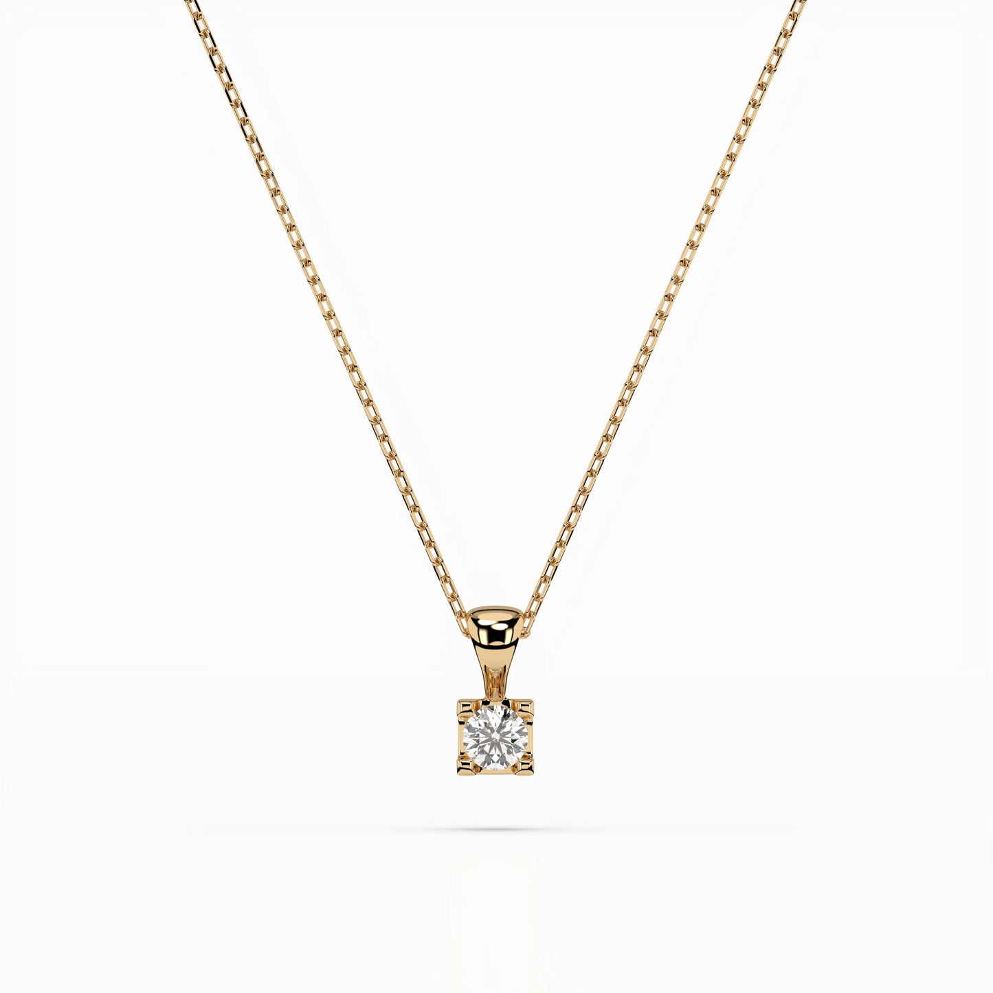 Solitaire Necklace (Round), 0.15 ct — 104-10013(3.4)