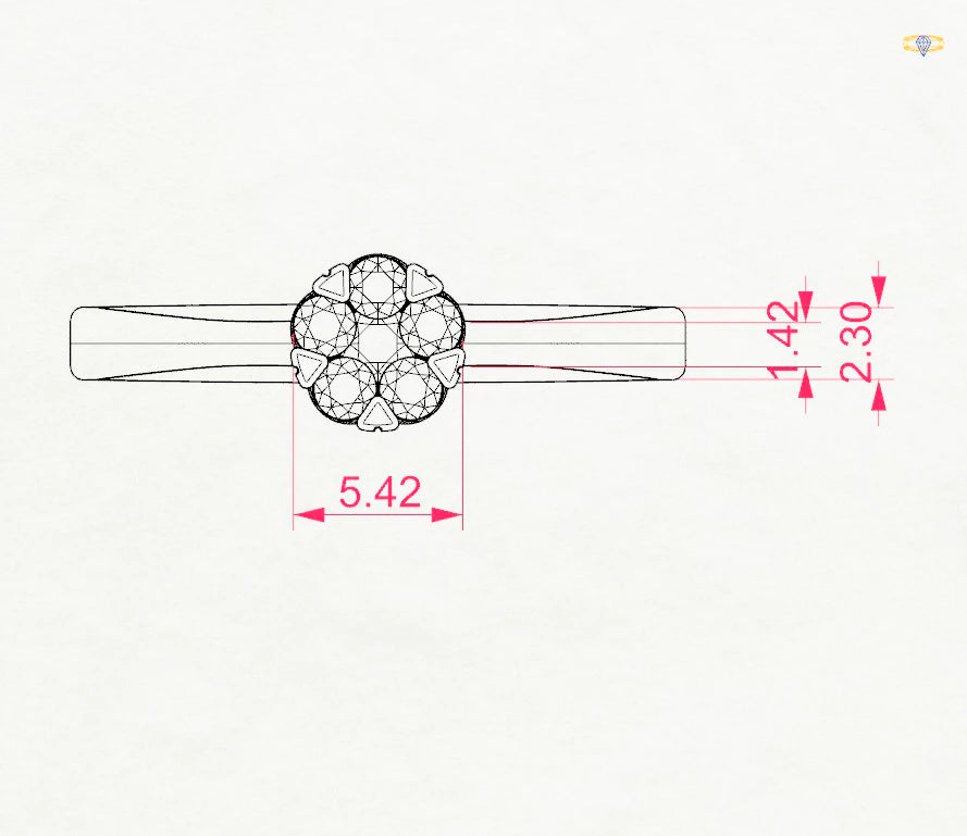 Illusion Ring (Round), 0.03 ct — 101-10015/1(2.0)