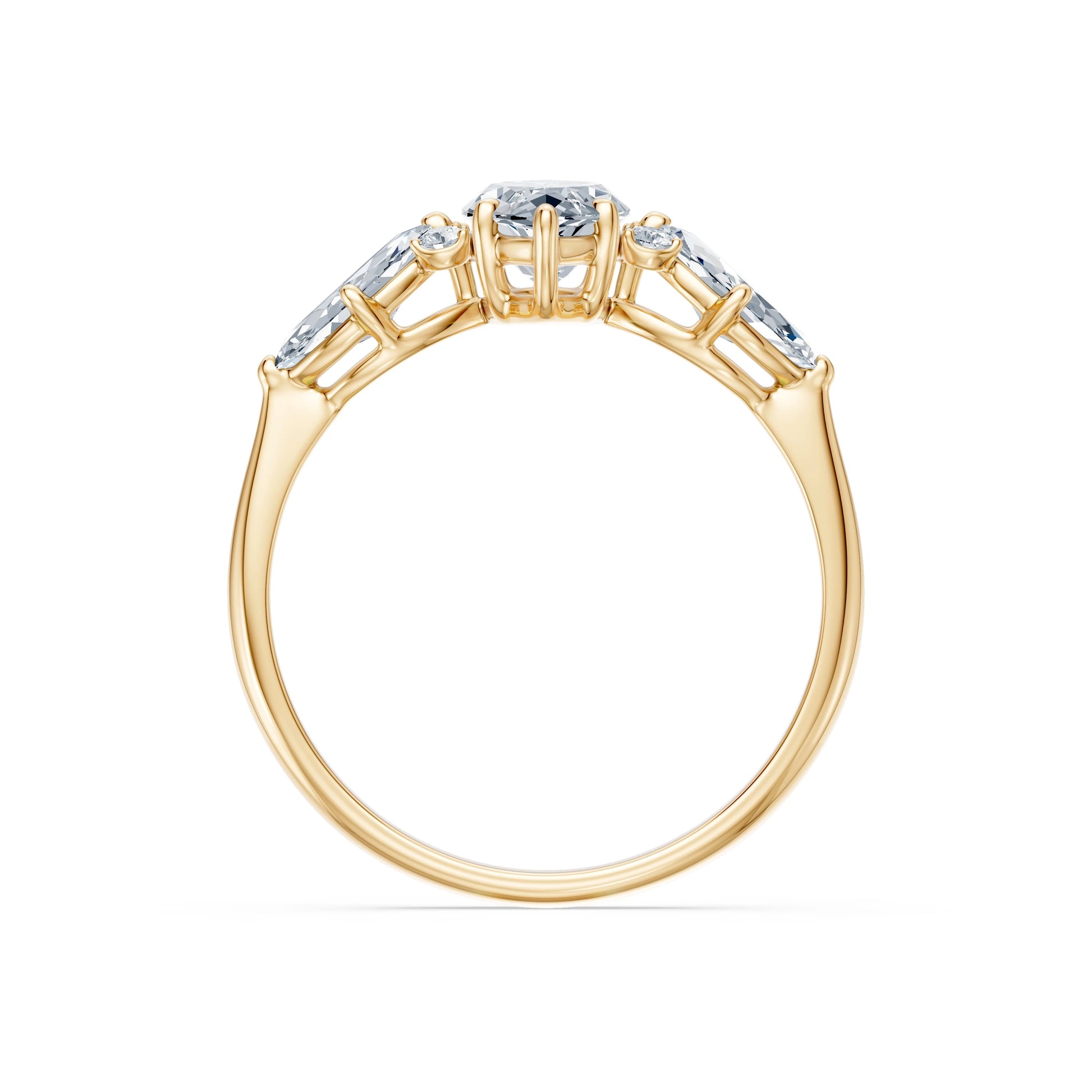 Marquise Lab Grown Diamond Side Stone Eternity Ring 1.0ct by Qutahia Jewellery