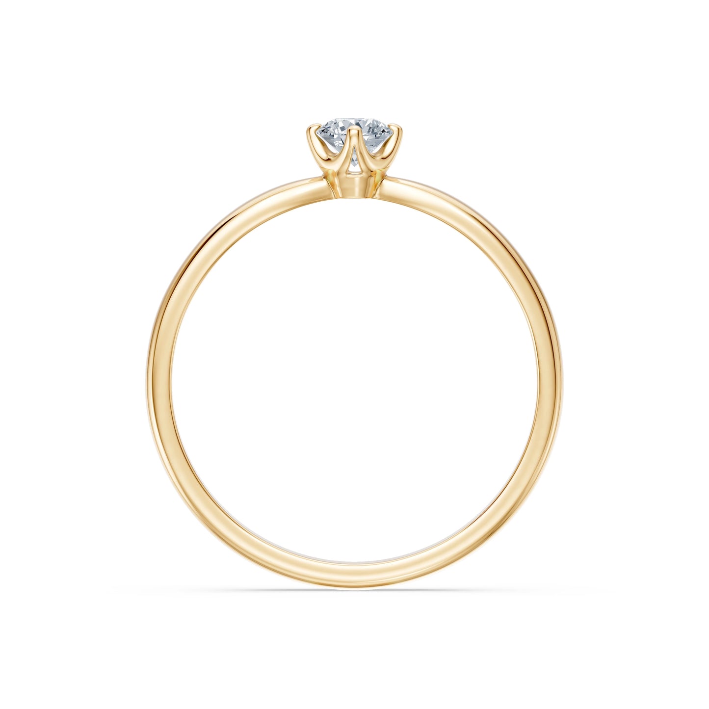 Round Brilliant Diamond Wide Solitaire Engagement Ring 0.2ct by Qutahia Jewellery