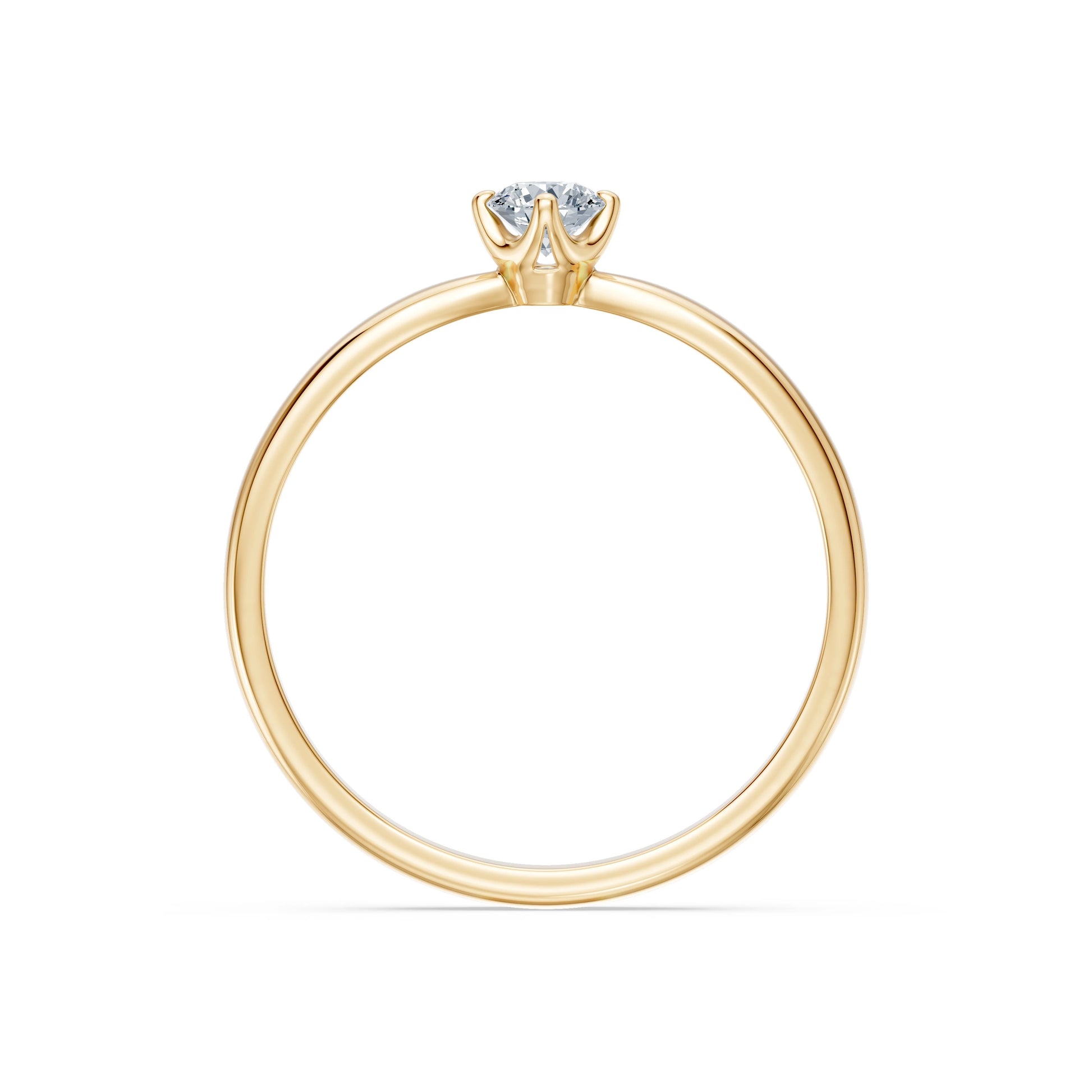Round Brilliant Diamond Wide Solitaire Engagement Ring 0.2ct by Qutahia Jewellery