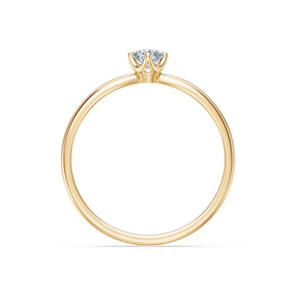 Round Brilliant Diamond Wide Solitaire Engagement Ring 0.2ct by Qutahia Jewellery