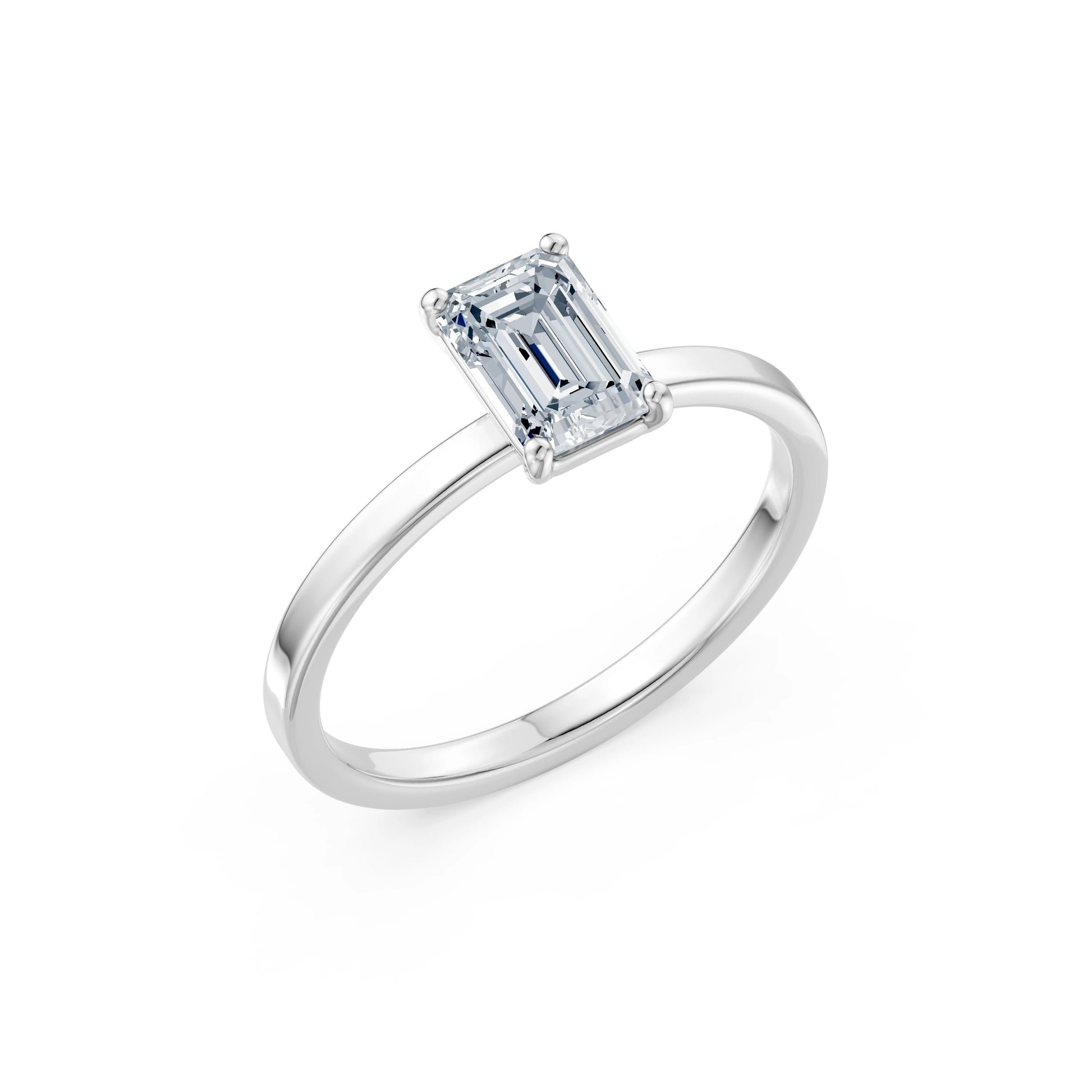 Emerald Lab Grown Diamond Solitaire Engagement Ring 1.0ct by Qutahia Jewellery