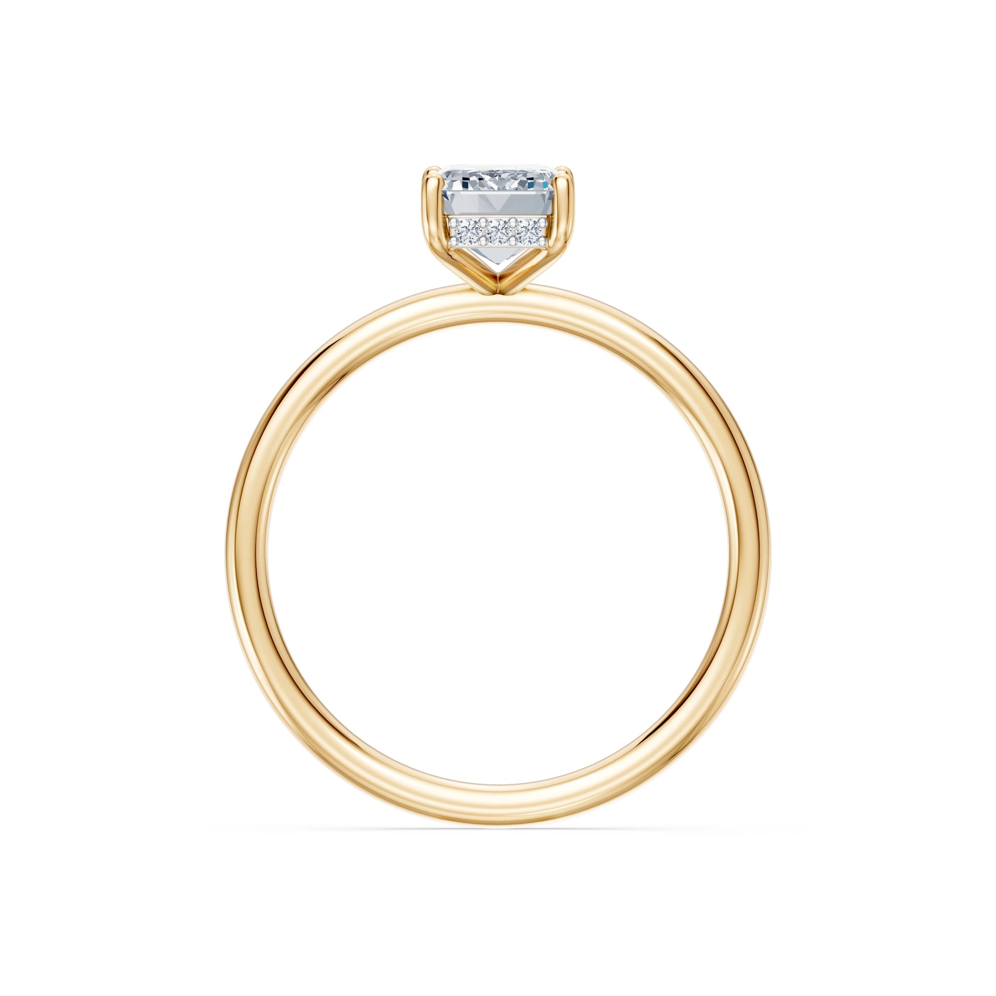 Emerald Lab Grown Diamond Micro Pave Engagement Ring 1.5ct by Qutahia Jewellery