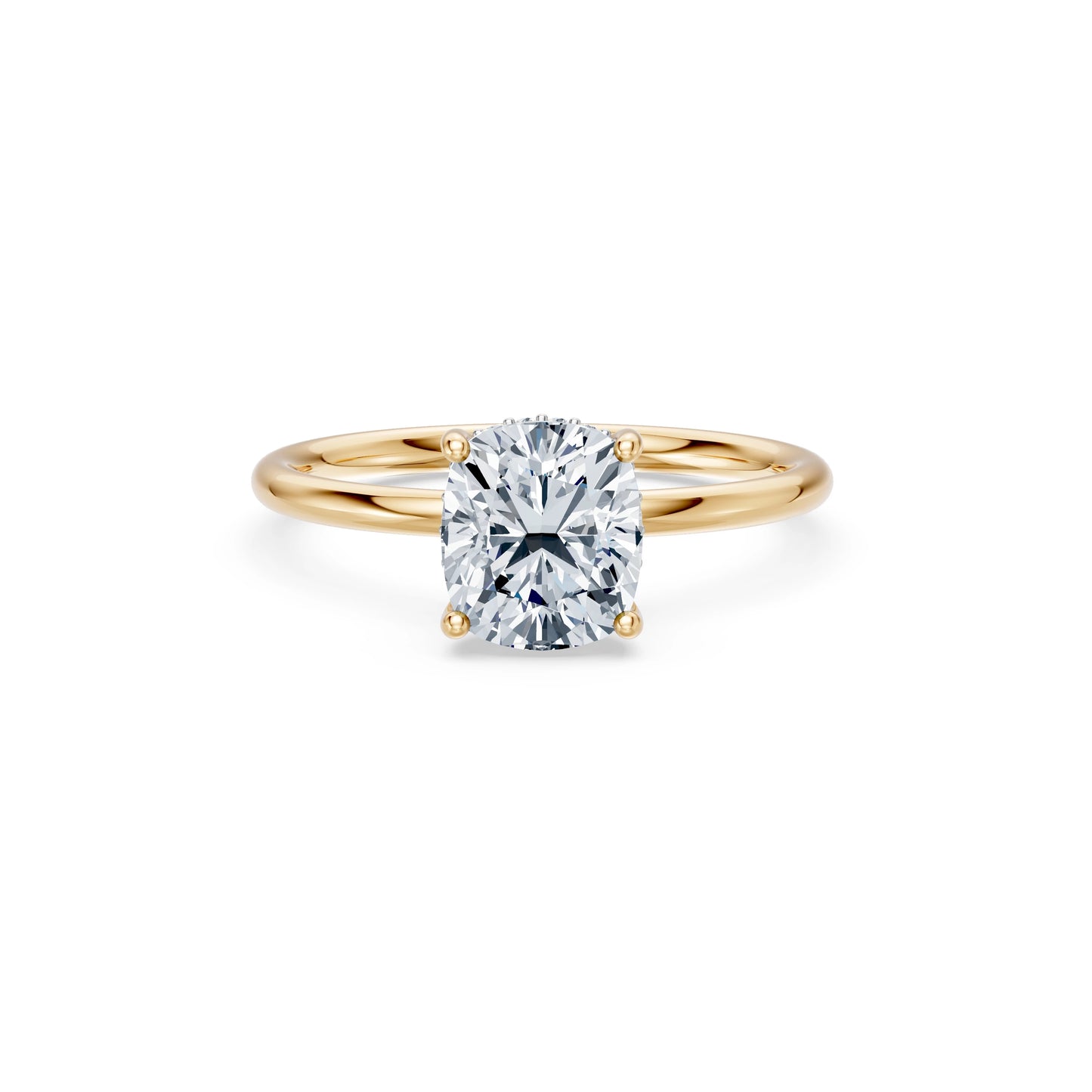 Cushion Lab Grown Diamond Micro Pave Engagement Ring 2.0ct by Qutahia Jewellery