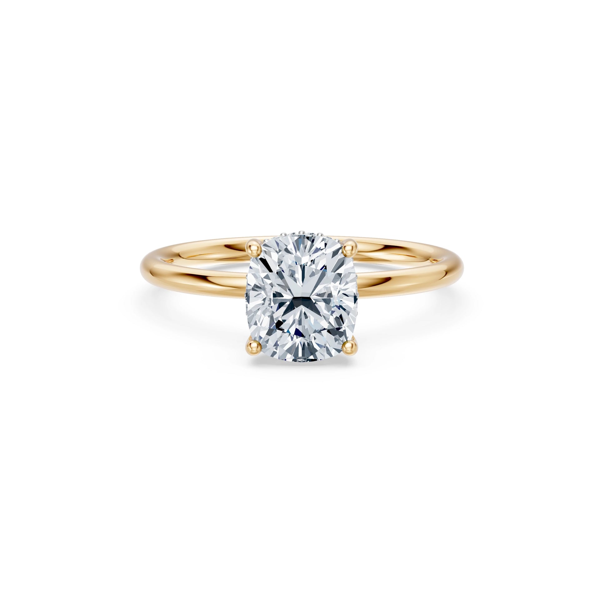Cushion Lab Grown Diamond Micro Pave Engagement Ring 2.0ct by Qutahia Jewellery