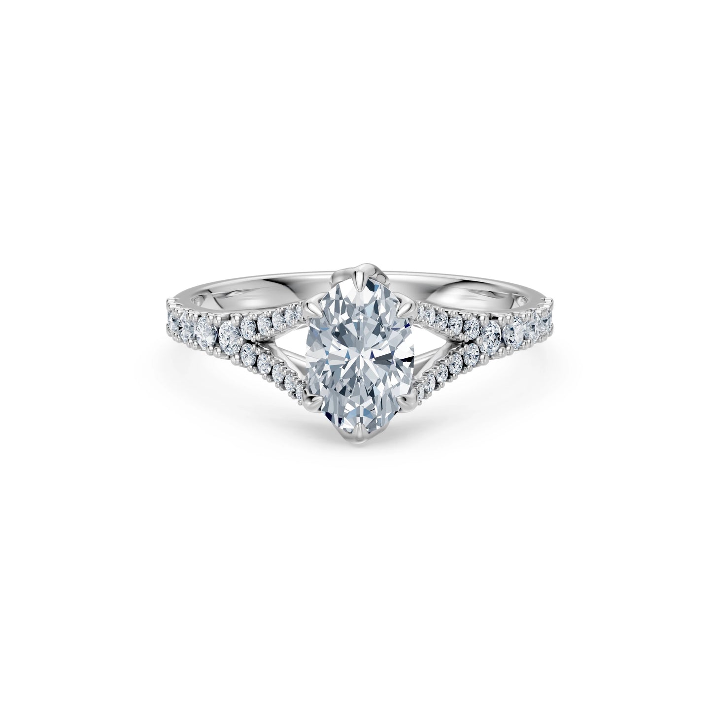 Oval Lab Grown Diamond Micro Pave Eternity Ring 1.0ct by Qutahia Jewellery
