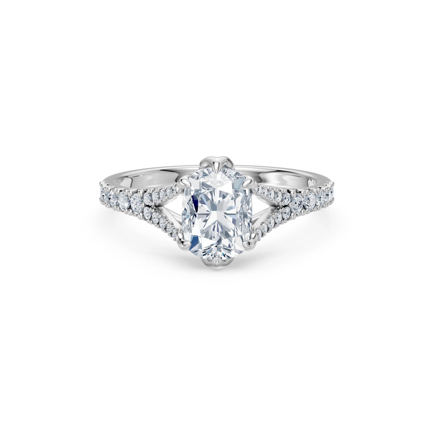 Cushion Lab Grown Diamond Micro Pave Eternity Ring 1.5ct by Qutahia Jewellery