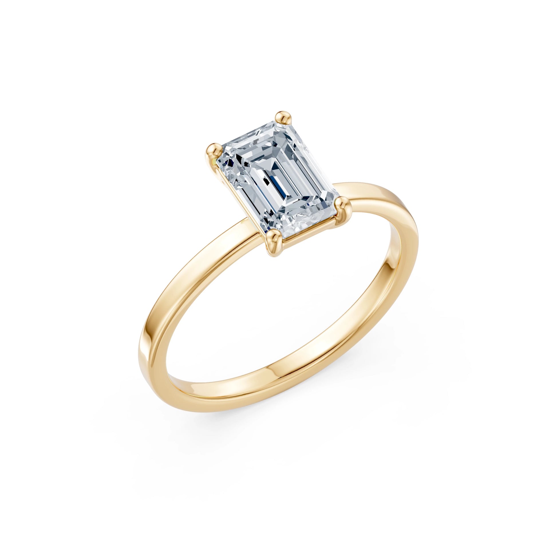 Emerald Lab Grown Diamond Solitaire Engagement Ring 1.5ct by Qutahia Jewellery
