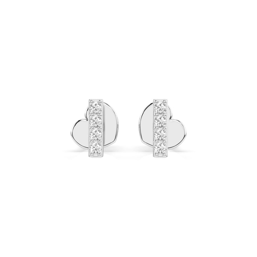 Small Diamond Earrings Round 0.08ct by Qutahia Jewellery