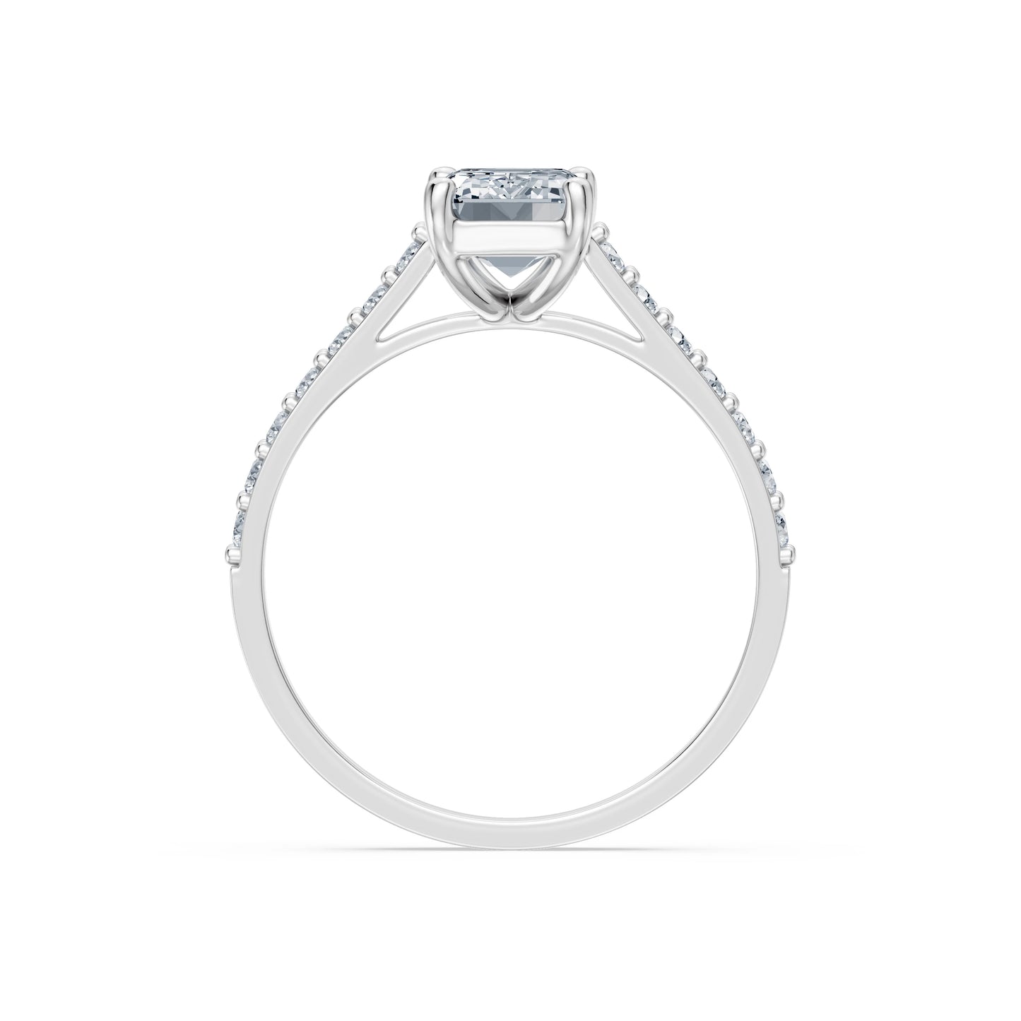Emerald Lab Grown Diamond Slim Pave Eternity Ring 1.5ct by Qutahia Jewellery